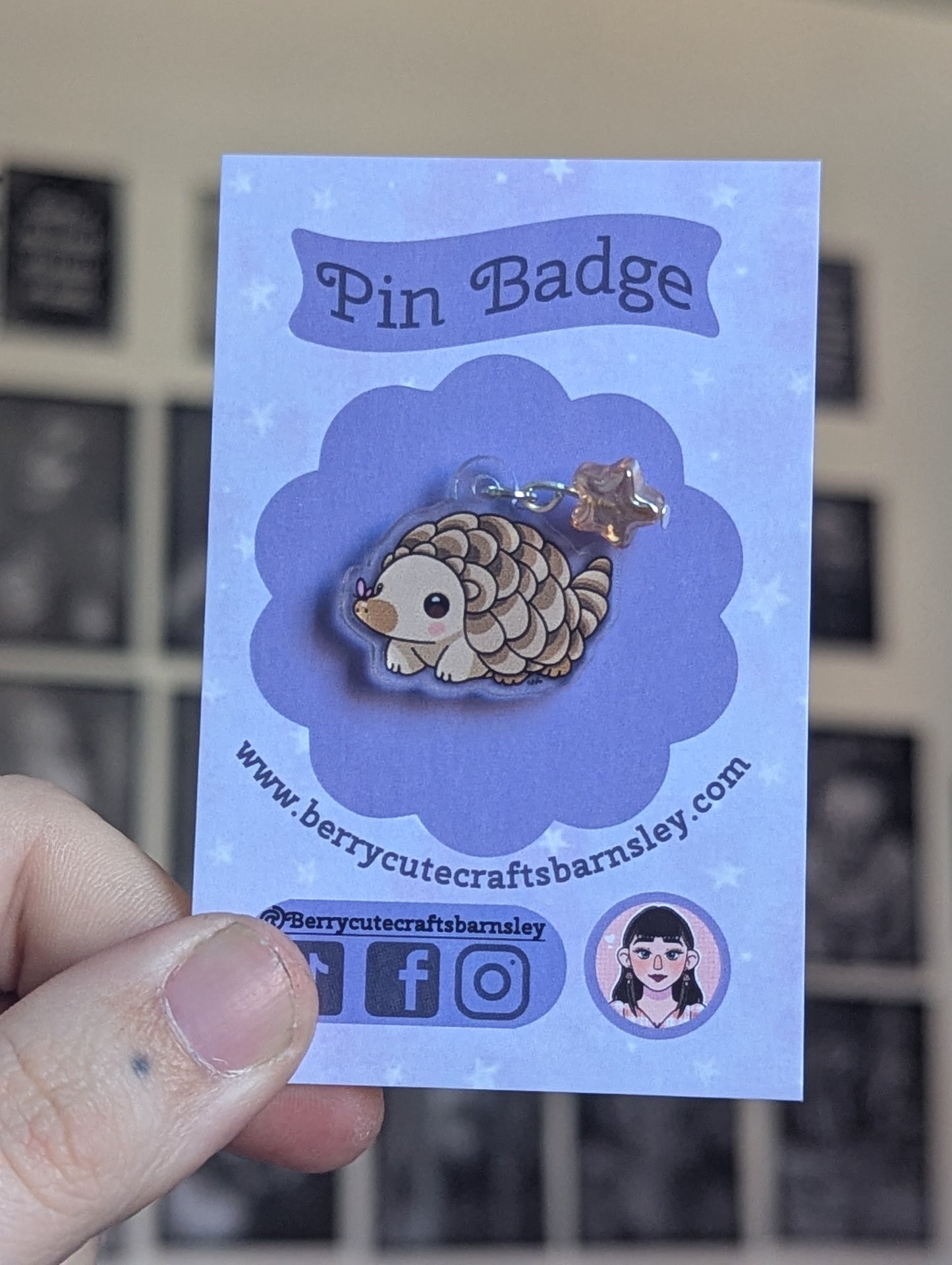 Grace the echidna charm pin