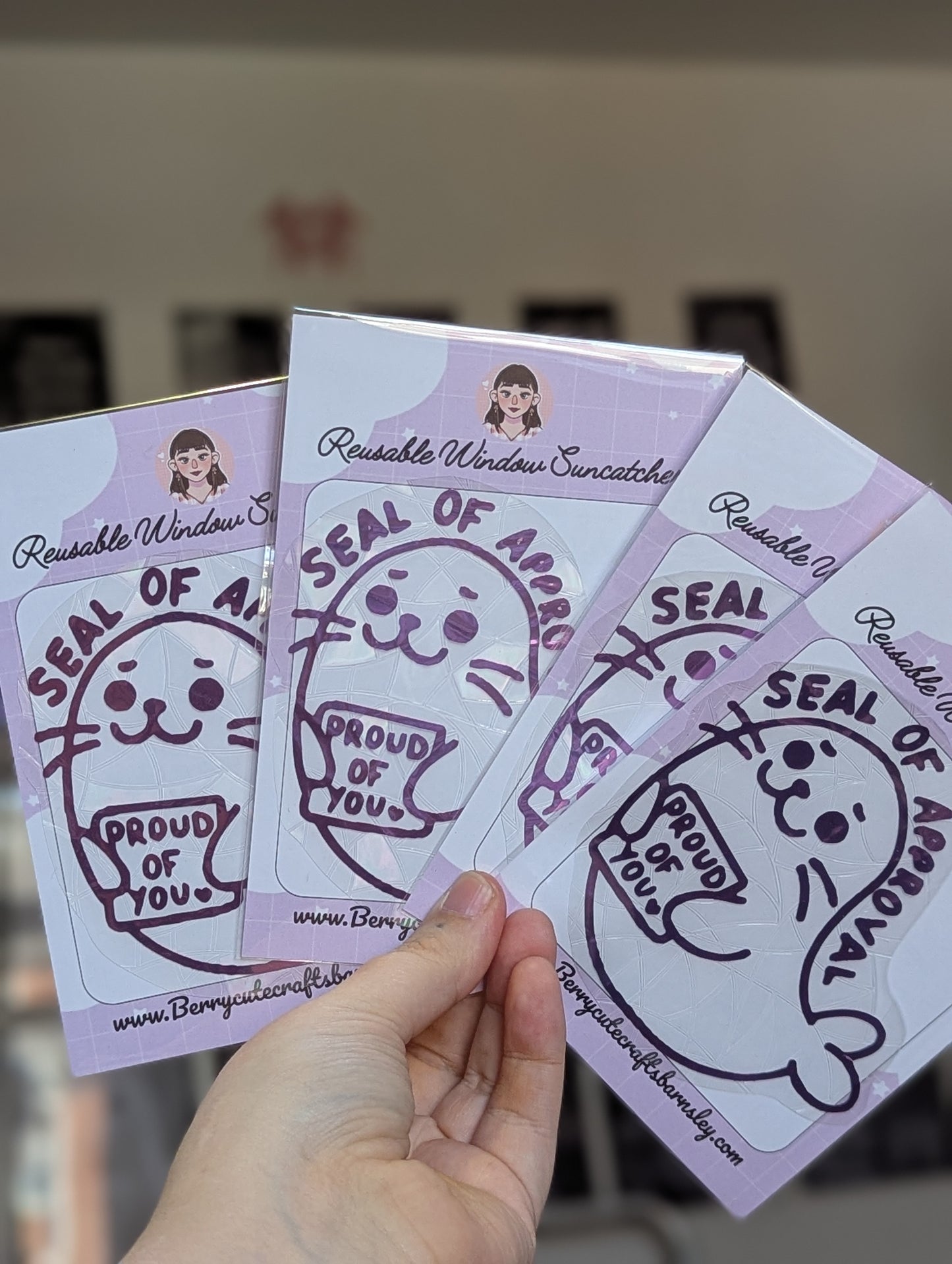 Seal of approval Holo purple suncatcher