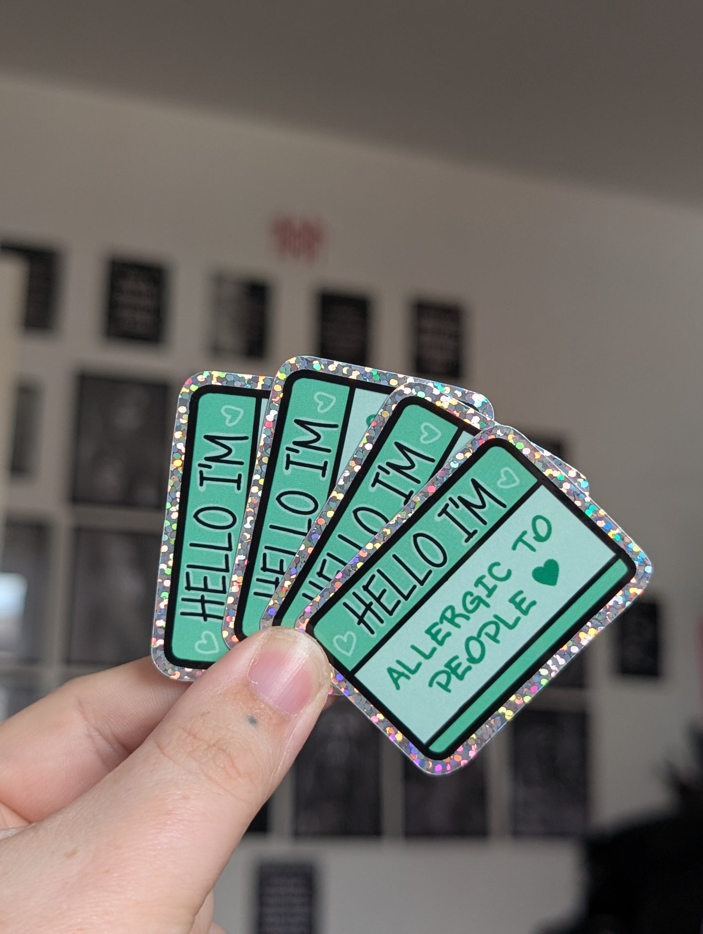 Hello Allergic to people HG sticker