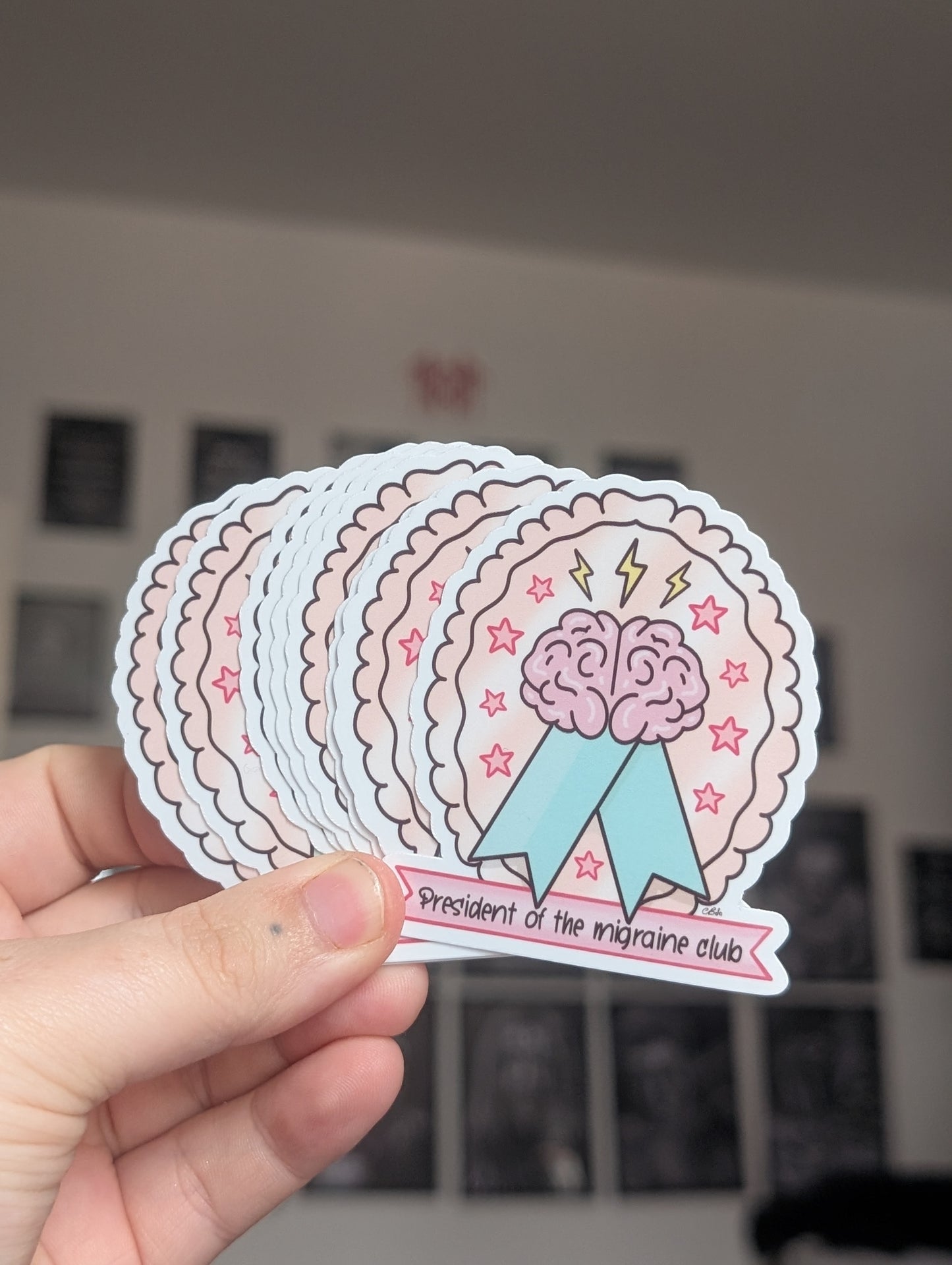 Migraine club president gloss sticker