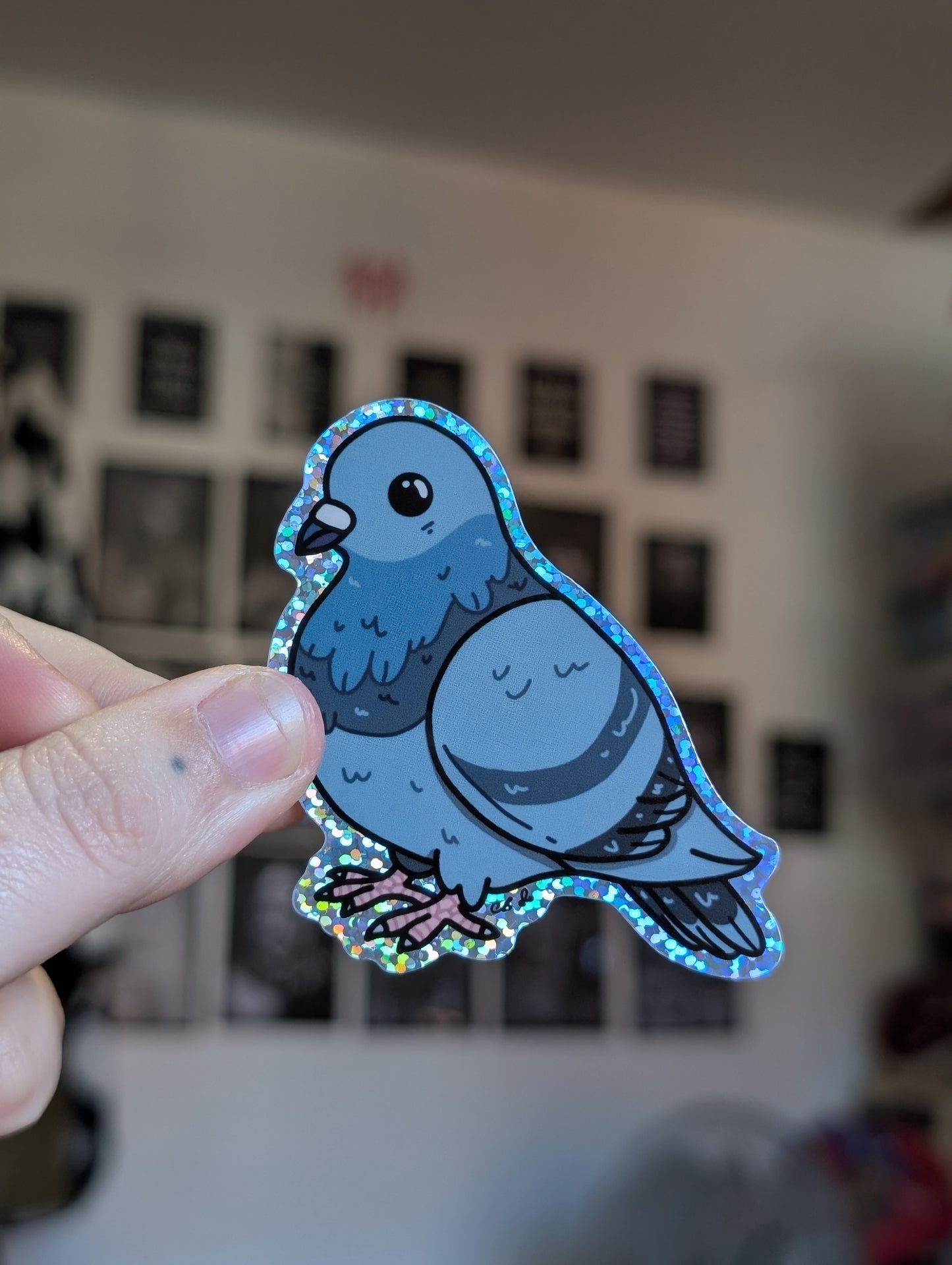 Gerard pigeon sparkle sticker