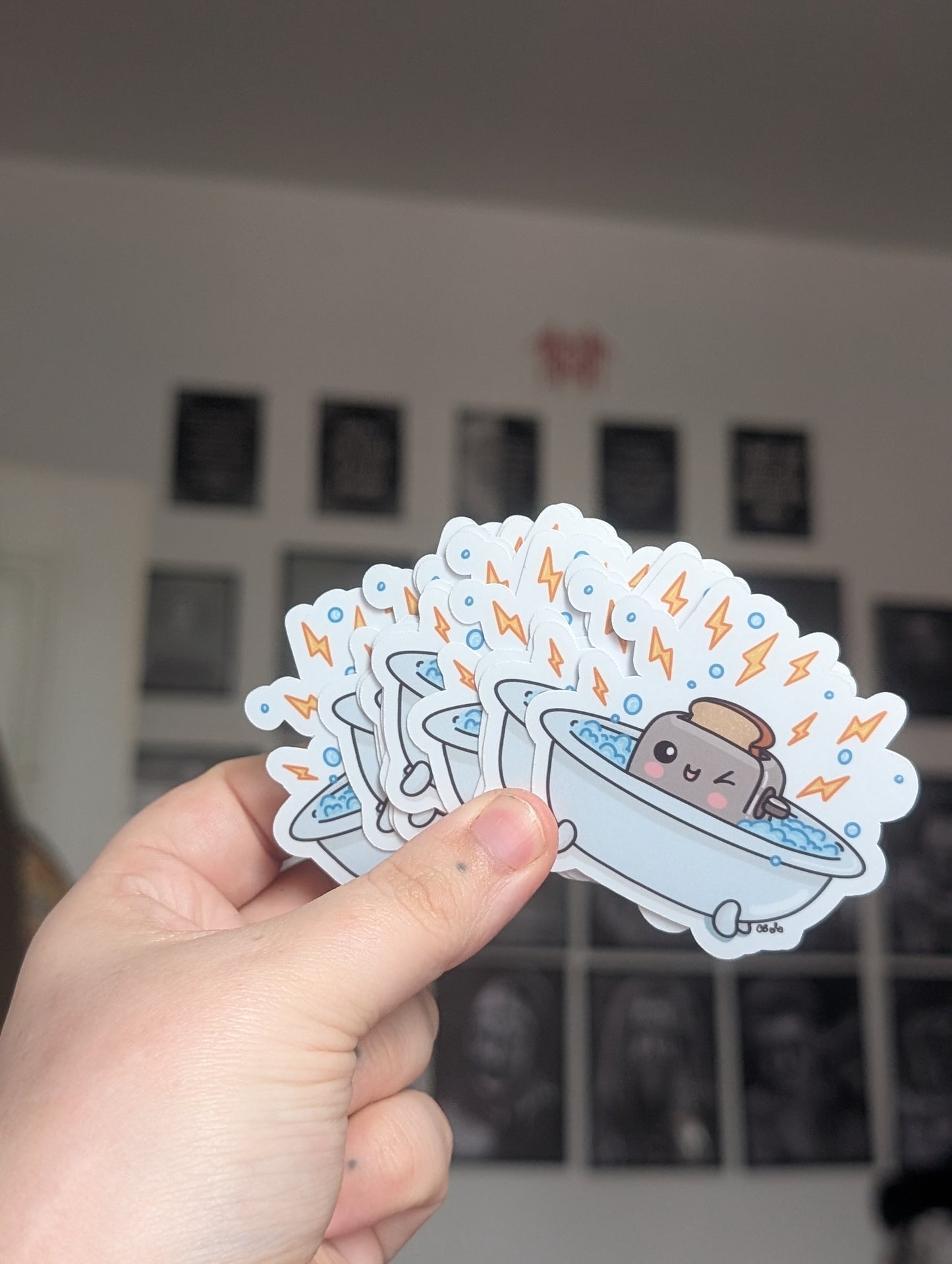 Toaster bath matte sticker