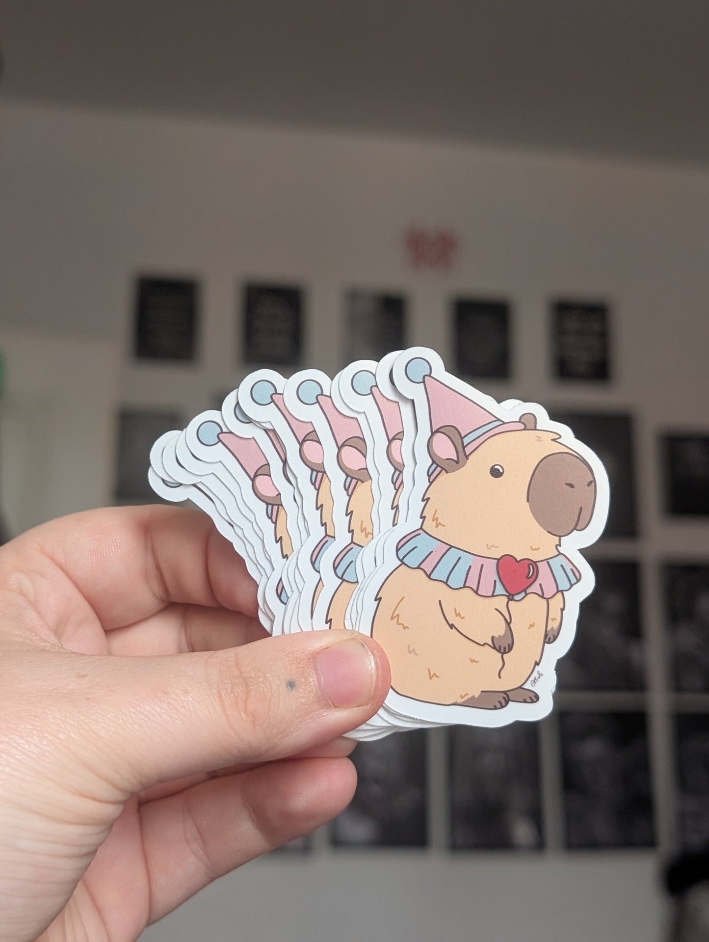 Clown capy matte sticker