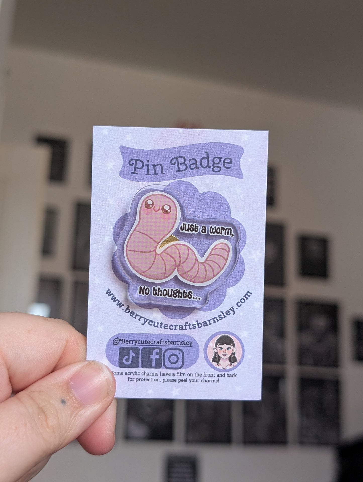 Just a worm pin badge