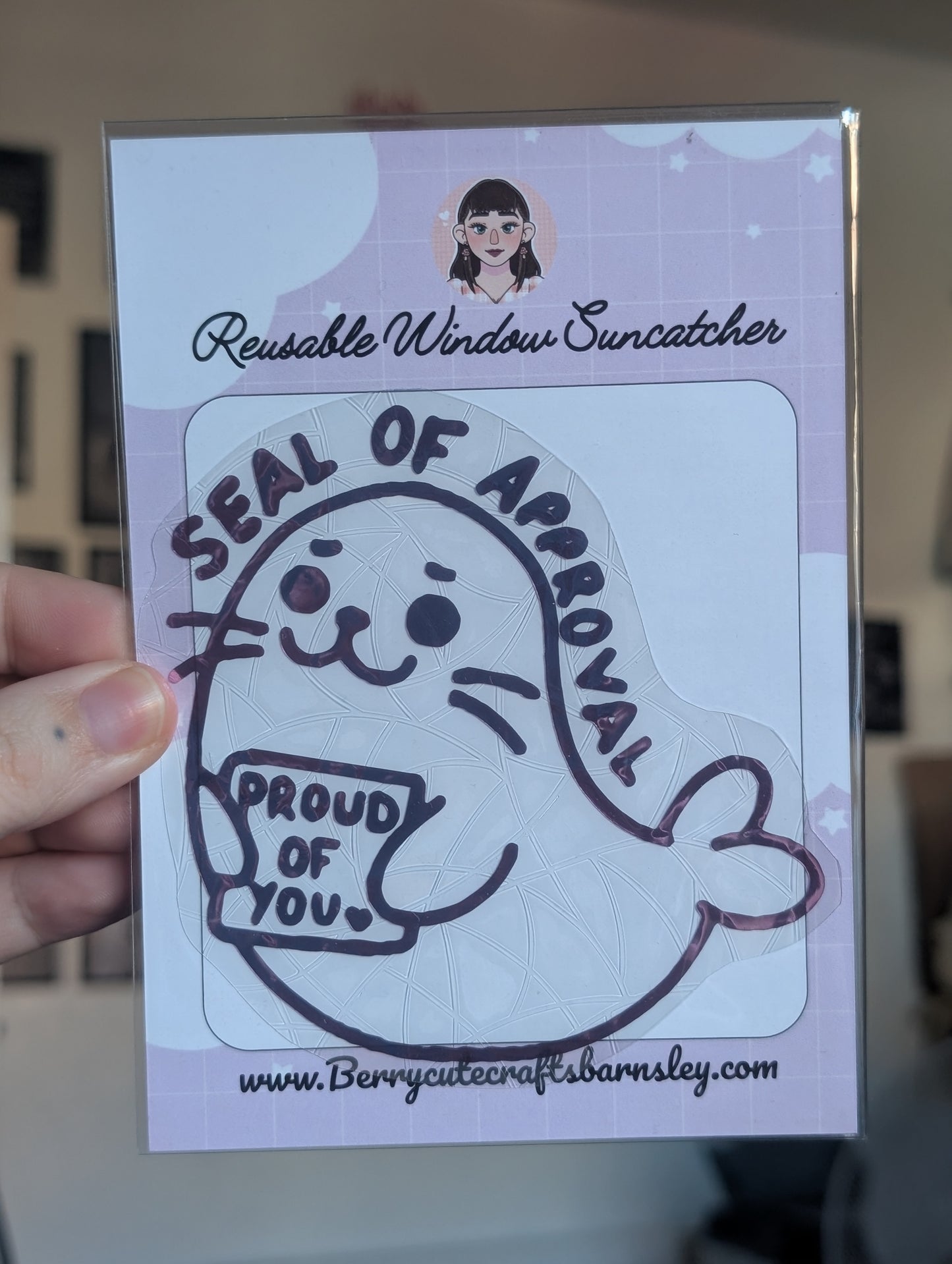 Seal of approval suncatcher purple