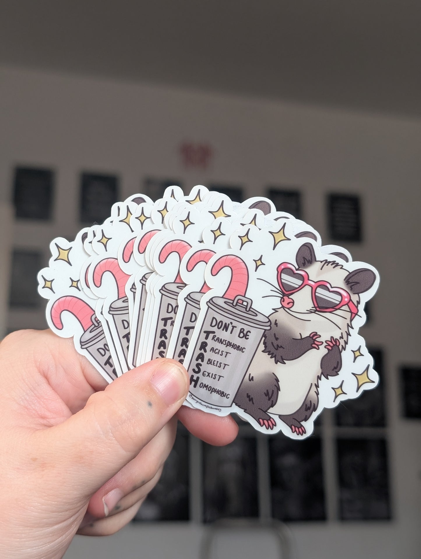 Don't be trash Opossum sticker