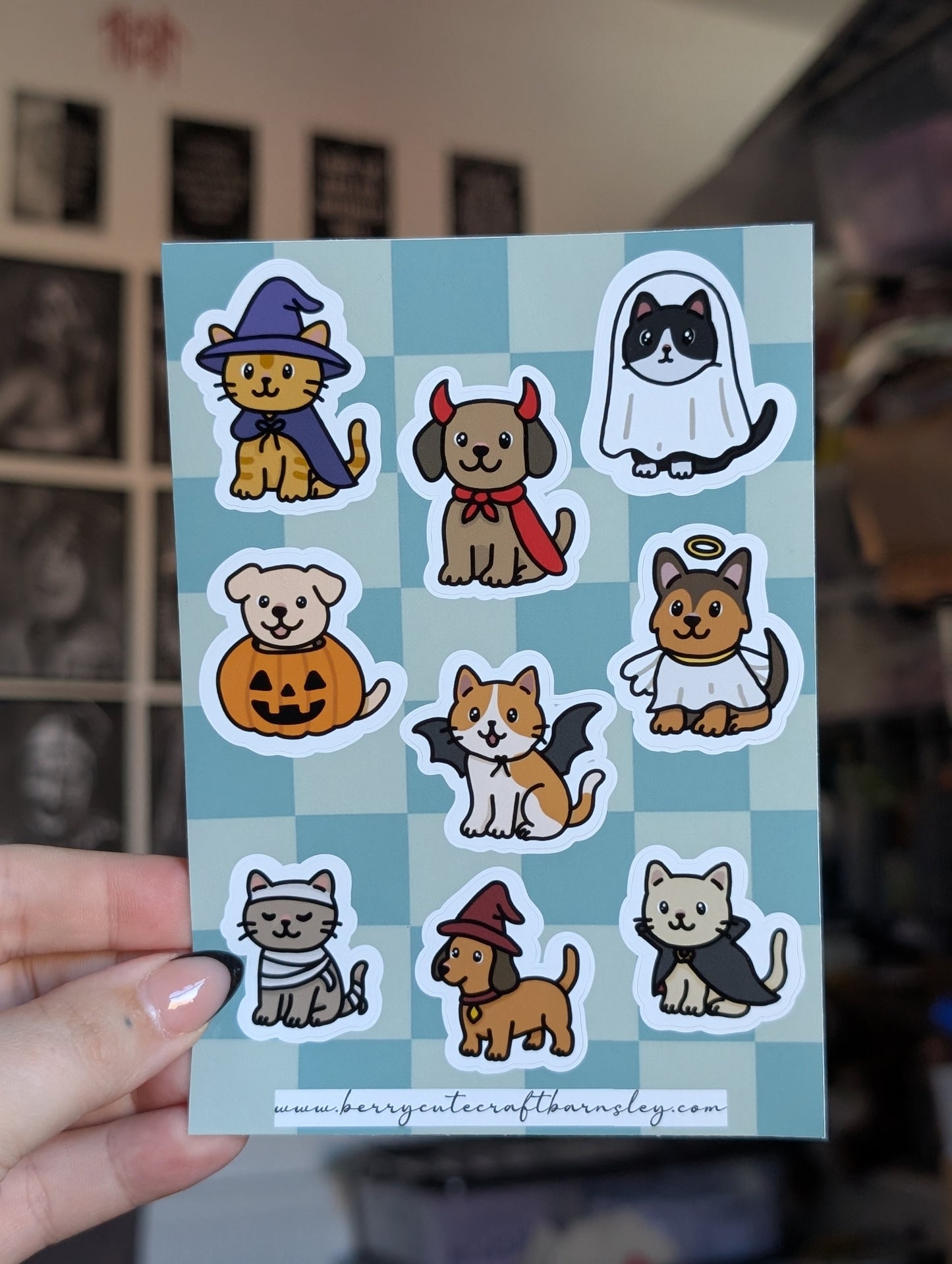 Halloween pets sticker sheet