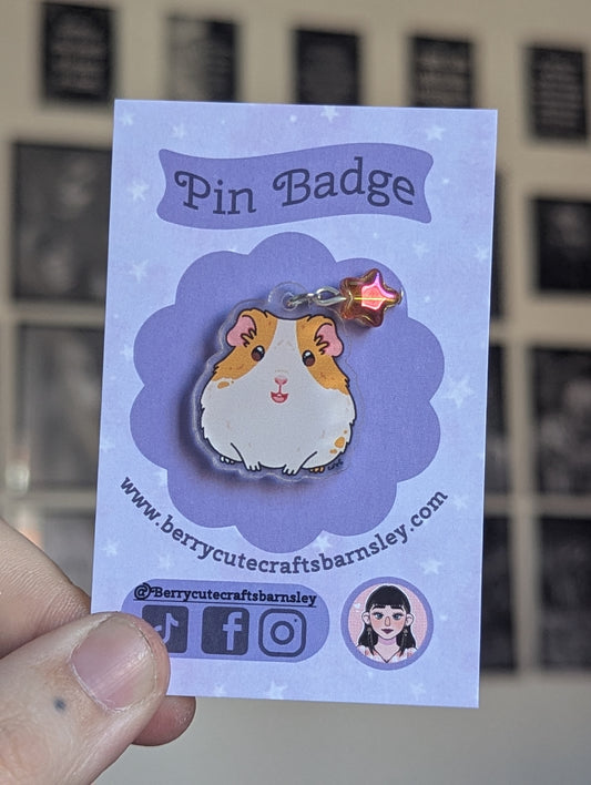 Pippa the Guinea pig charm pin