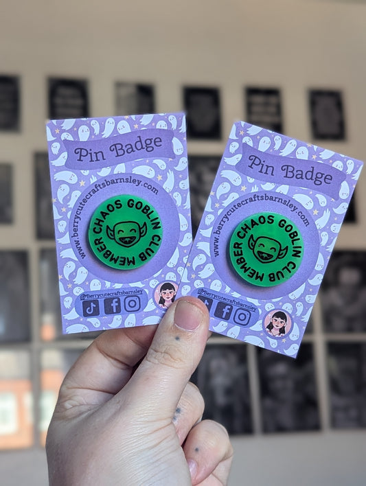 Chaos Goblin glow in the dark pins