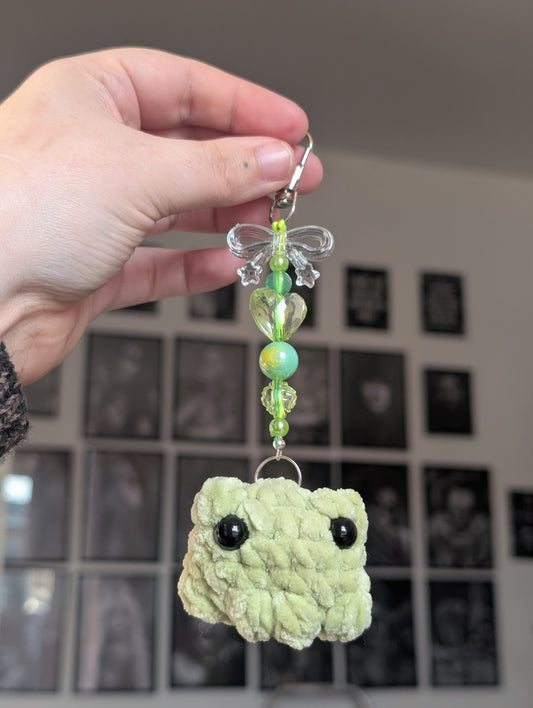 Froggy charm keyring light green