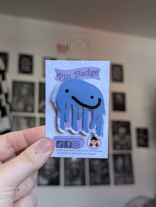 Jellyfish pin badge L