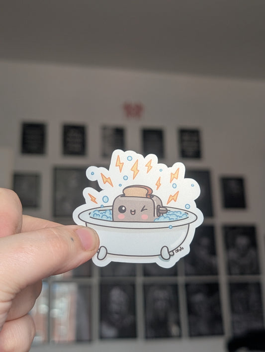 Toaster bath matte sticker