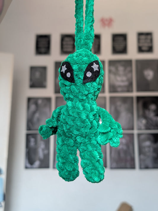 Alien bag charm Dark green