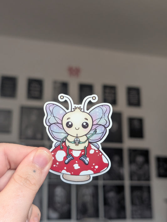 Butterfly on a break sticker