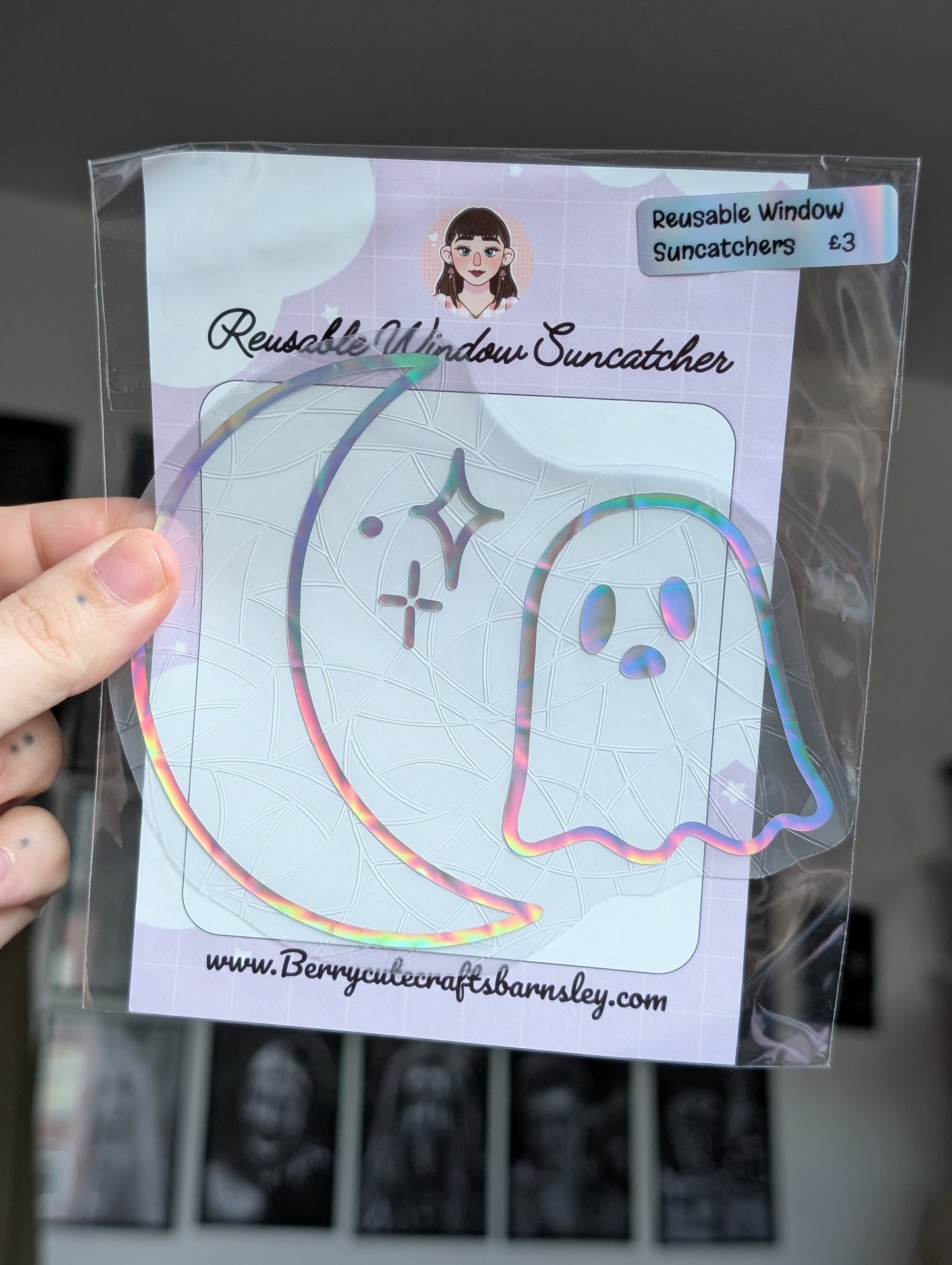 Holo ghost moon suncatcher