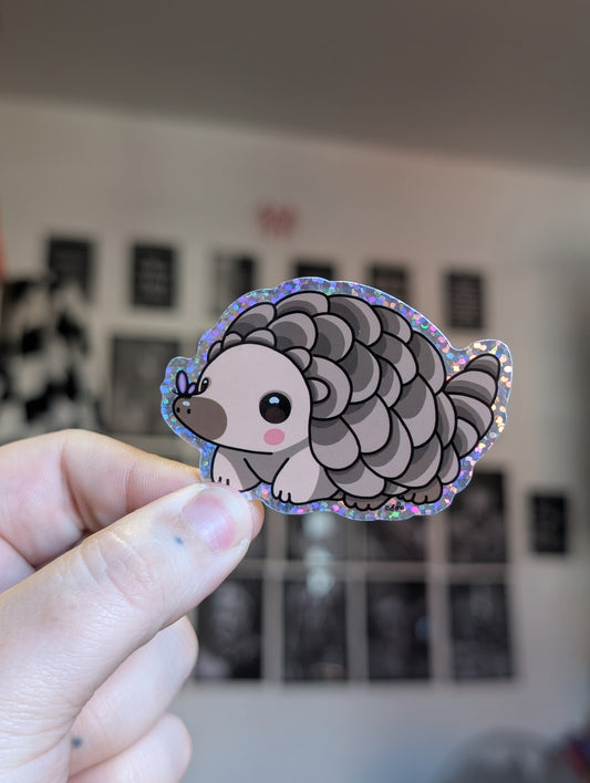 Grace the echidna sparkle sticker