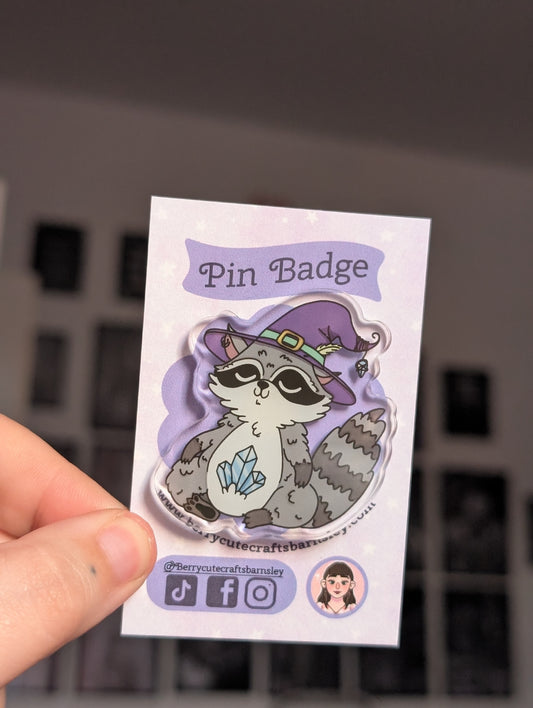 Wiz trash panda acrylic pin