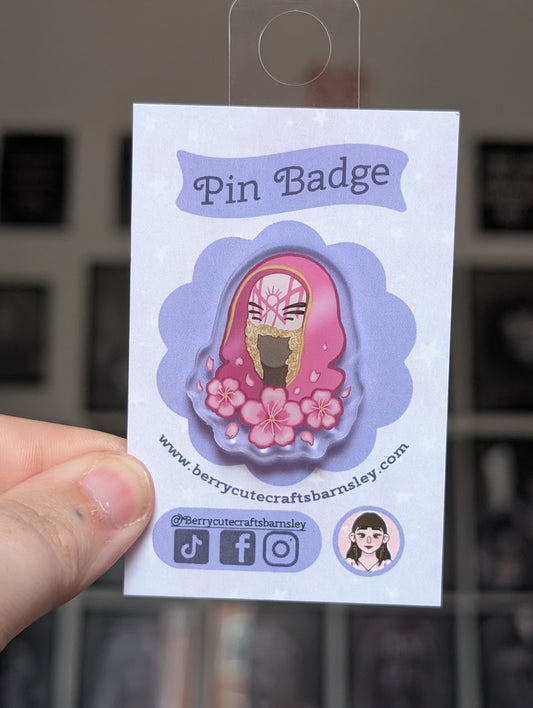 Cherry blossom offering pin badge