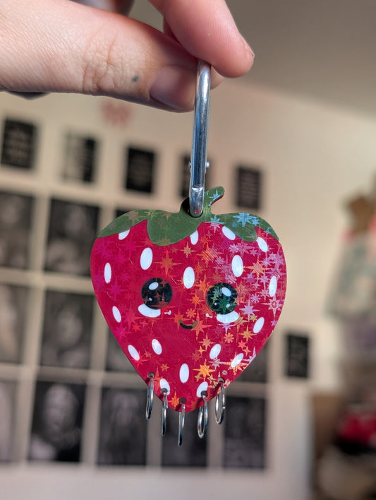 Carabiner charm holder strawberry