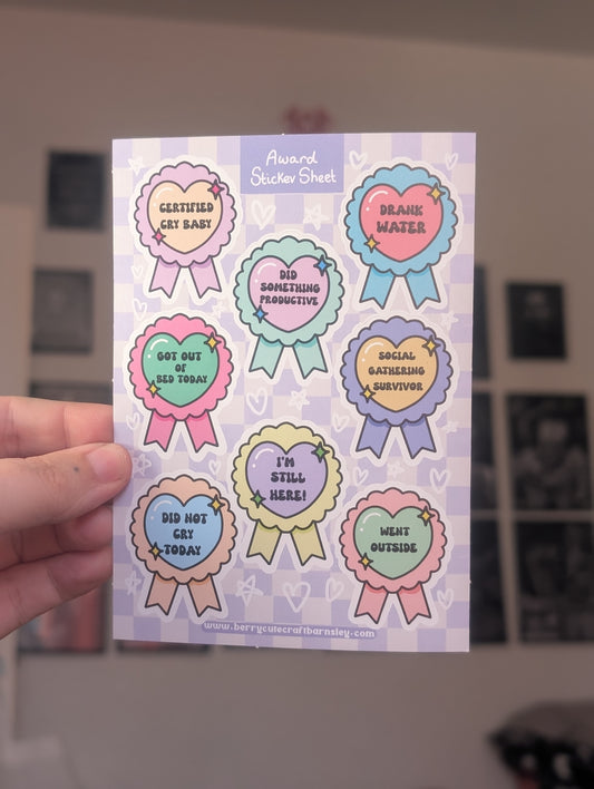 Award sticker sheet