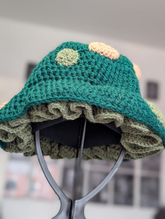 Cottage core green mushroom hat