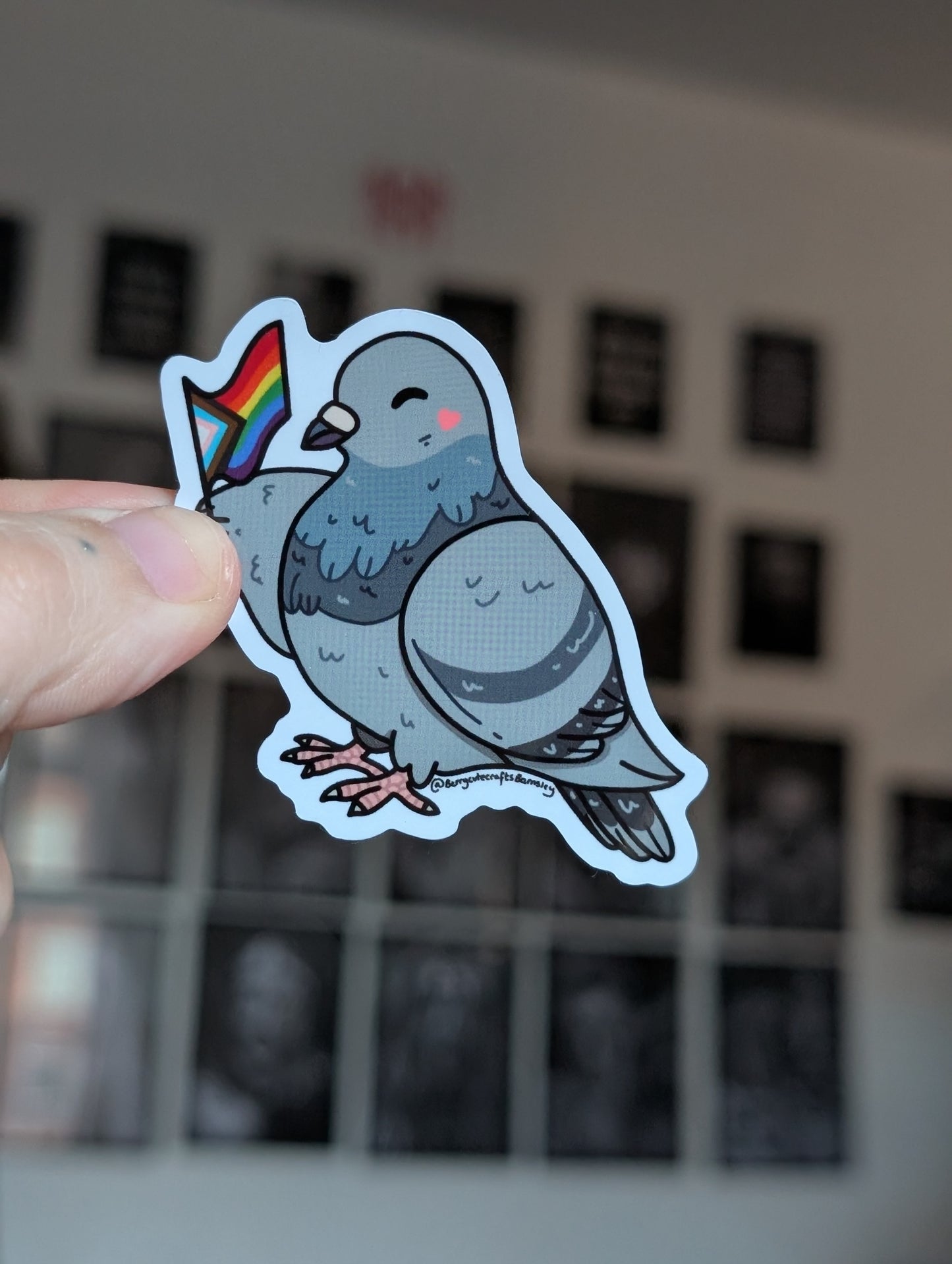 Gerard the pride pigeon 2.5 inch sticker