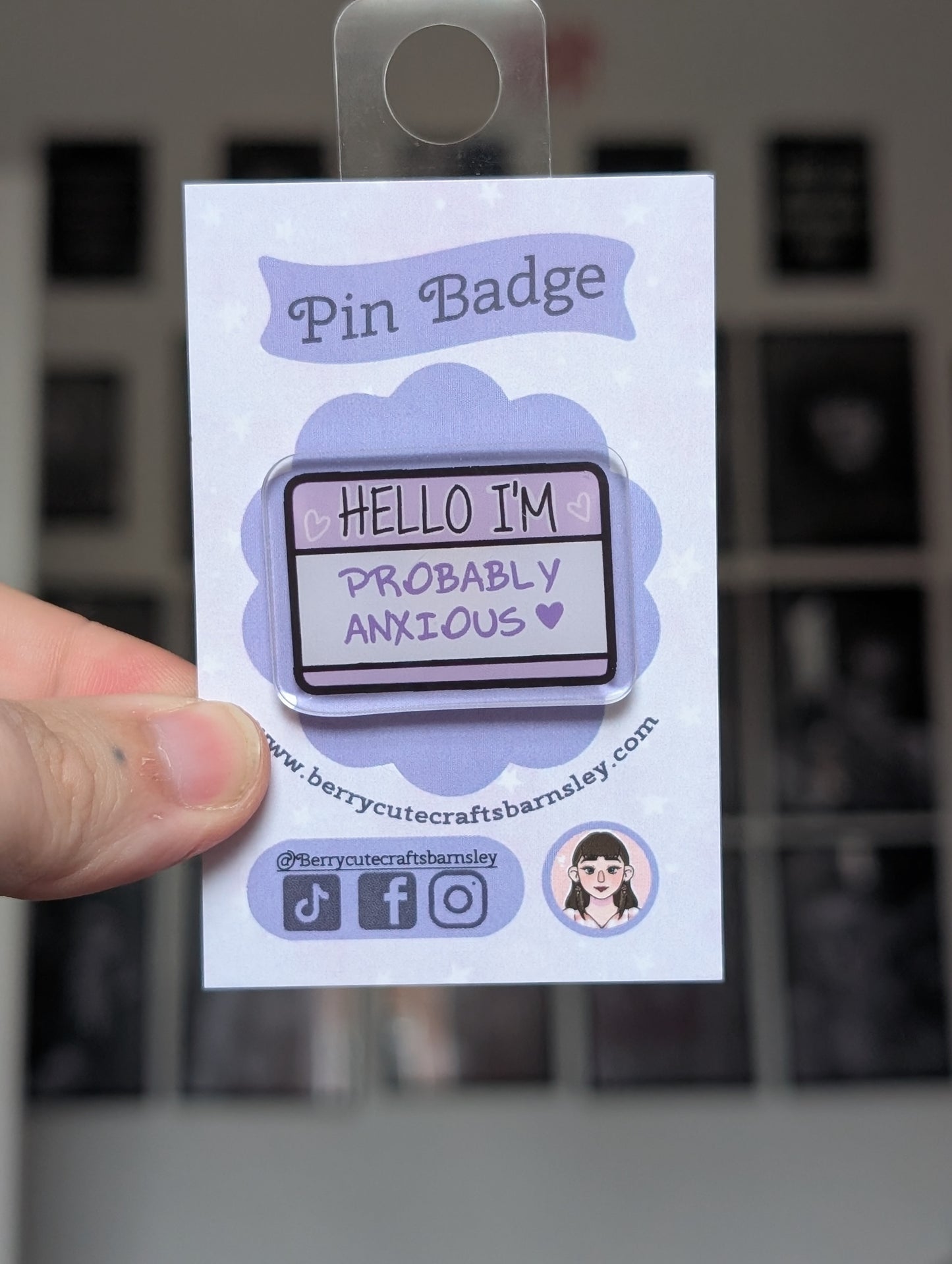 Probably anxious pin badge