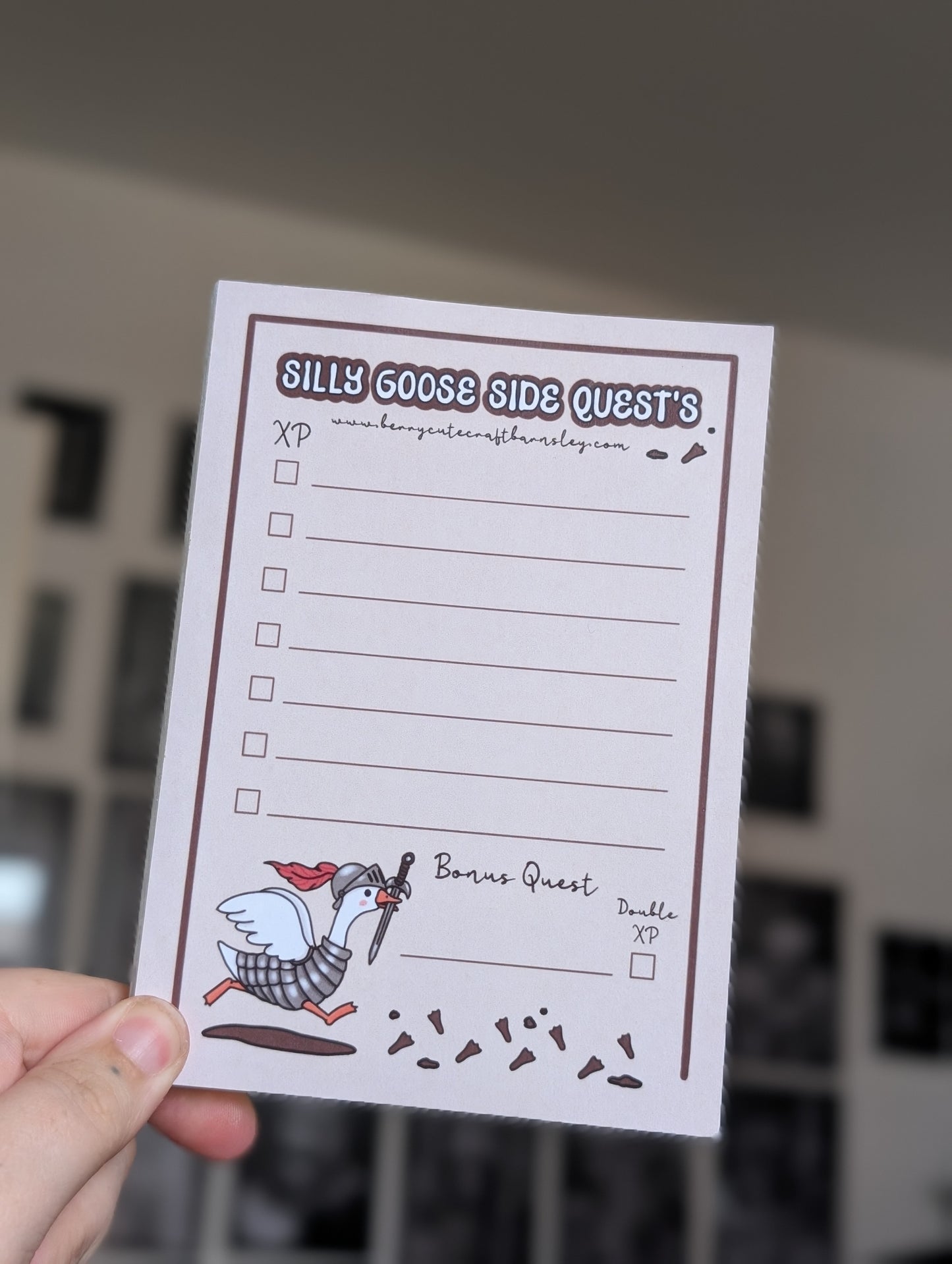Silly goose side quests memo pad