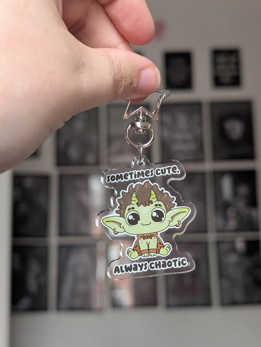 Cute chaos goblin keyring