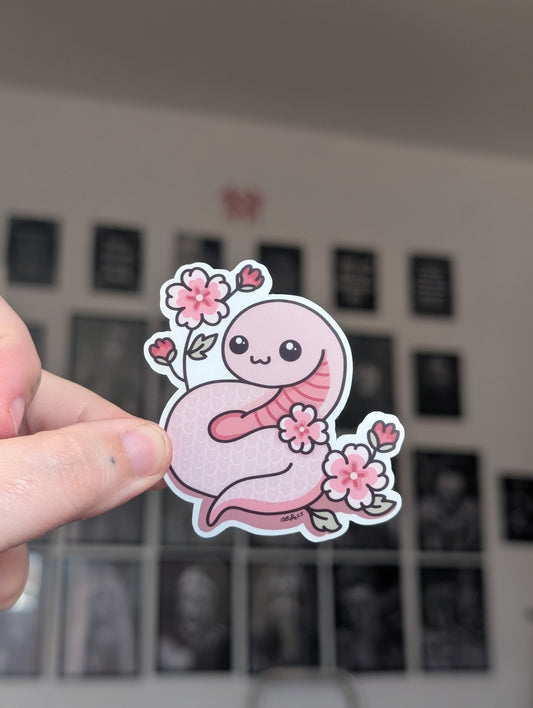Cherry blossom snake sticker