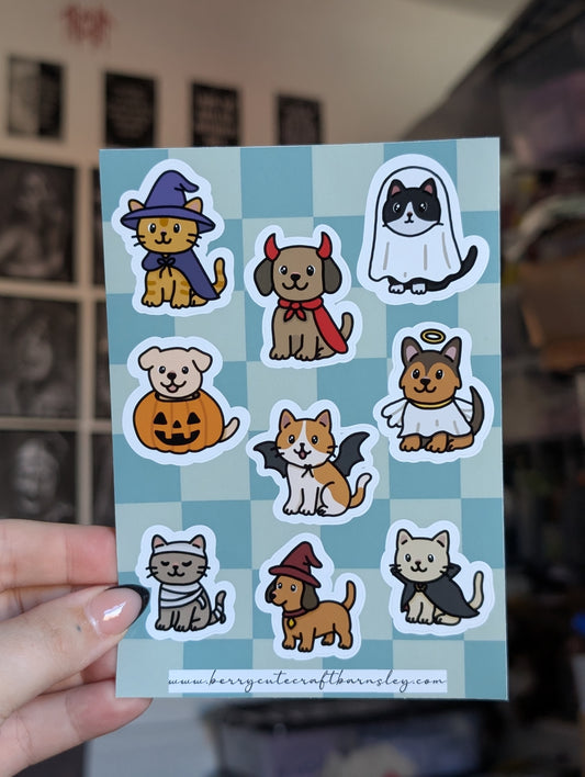 Halloween pets sticker sheet