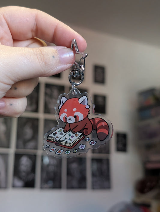 Sticker collecting red panda keyring