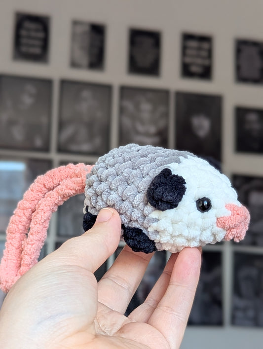 Opossum plush bag charm