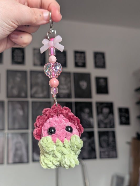 Flower baby charm keyring pink mix