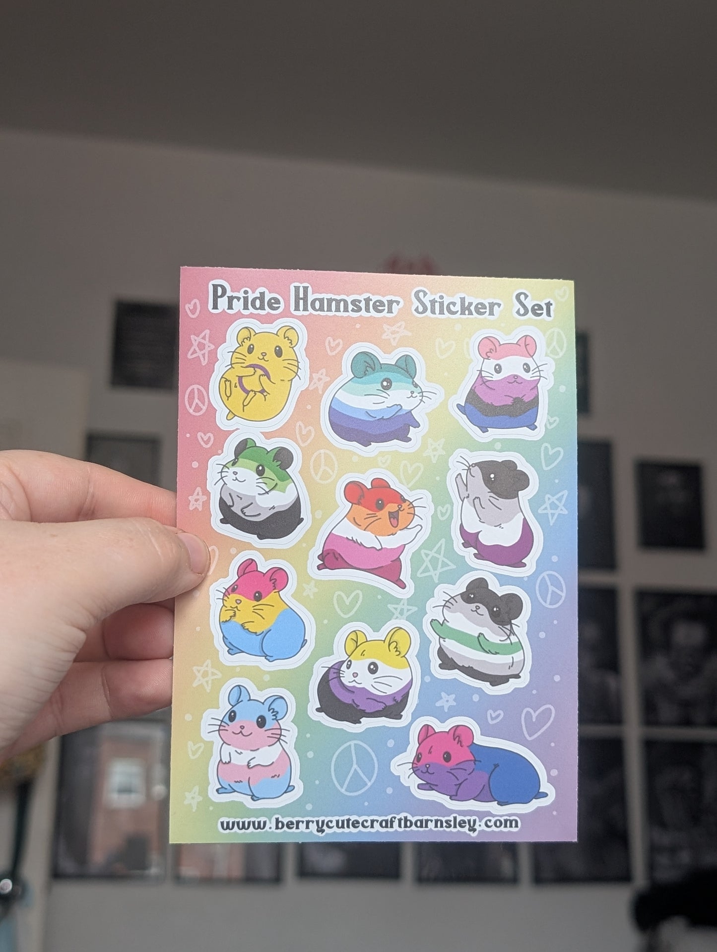 Pride hammy sticker sheet