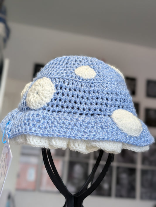 Sparkly blue mushroom hat